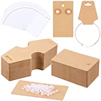 200 Piezas Tarjetas de Pendientes Tarjetas de Exhibición de Collar Pendientes 200 Piezas Tapones de Pendientes y 100…
